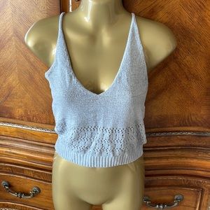 Gray net tank top